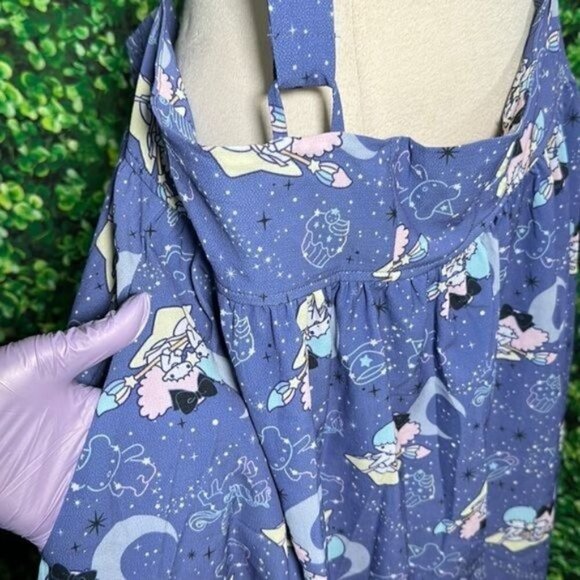 Little Twin Stars Sanrio Celestial Night Suspender Skirt Overall Dress Plus Sz 5 - Picture 6 of 16